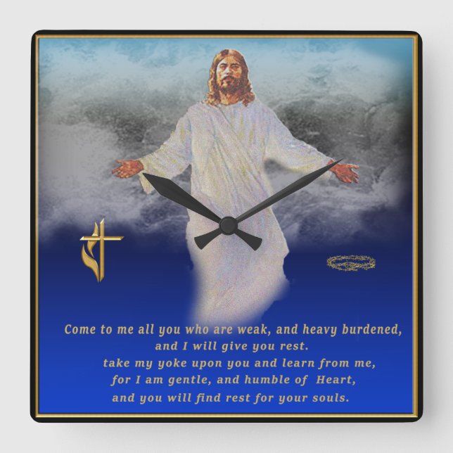 Jesus and child square wall clock (Front)