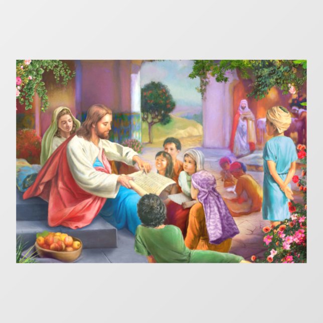 Jesus and children window cling (Sheet)