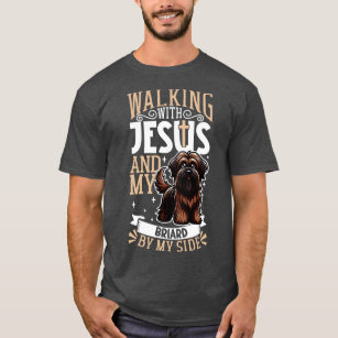 Jesus and dog Briard T-Shirt