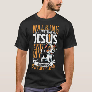 Jesus and dog Ratonero Bodeguero Andaluz T-Shirt