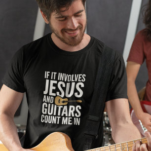 Jesus And Guitars Christian Music Worship Band Tee