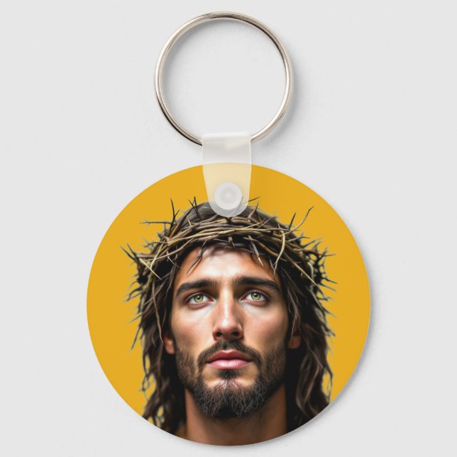 Jesus and His Crown of Thorns Keychain (Front)
