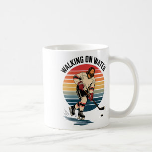 Jesus And Hockey - Retro Christian Religious Hocke Coffee Mug