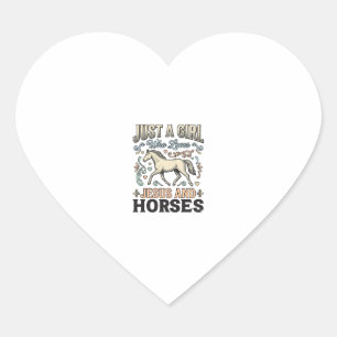 Jesus And Horses Girl Vintage Horse Faith Shirt De Heart Sticker