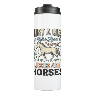 Jesus And Horses Girl Vintage Horse Faith Shirt De Thermal Tumbler