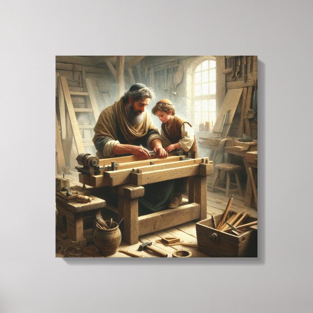 Jesus and Joseph 1 Canvas Print (Front)