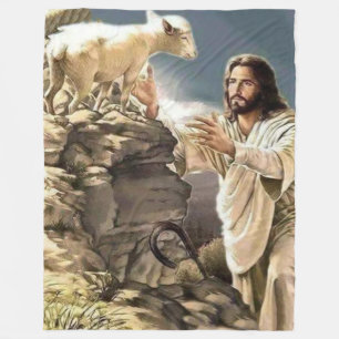 JESUS and LAMB Fleece Blanket