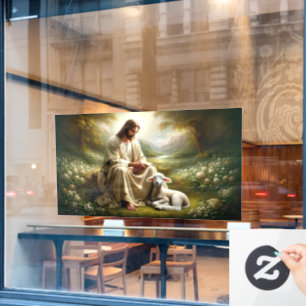 Jesus and Lamb Window Cling