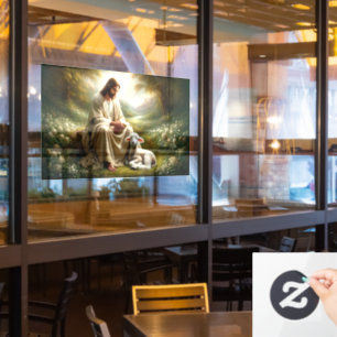 Jesus and Lamb Window Cling