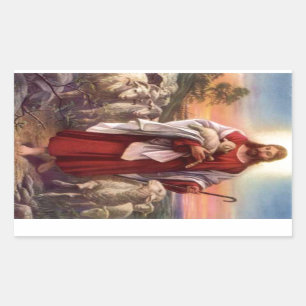 Jesus and lambs sticker