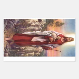 Jesus and lambs sticker