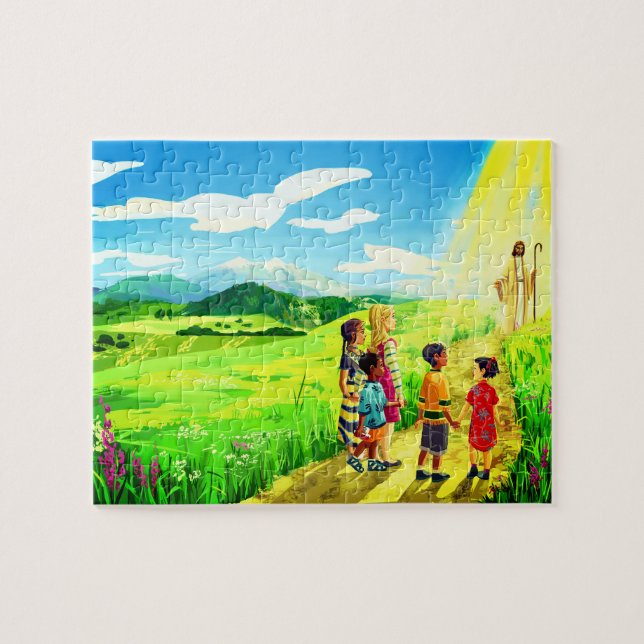 Jesus And Little Children Puzz;e Jigsaw Puzzle (Horizontal)