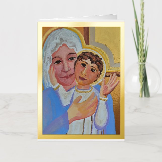 Jesus and Mary foil greeting card (Front)
