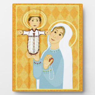 Jesus and Mary Rosary Plaque