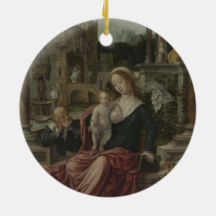 Jesus and Mother Mary Breastfeeding Ceramic Ornament
