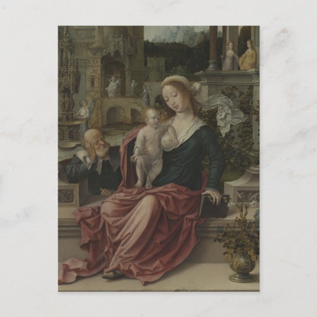 Jesus and Mother Mary Breastfeeding Postcard (Front)