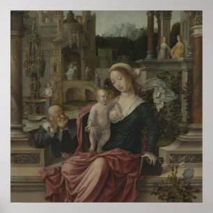 Jesus and Mother Mary Breastfeeding Poster