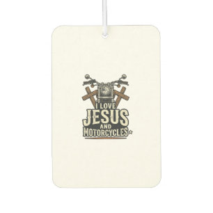 Jesus and Motorcycles Vintage Christian Biker Desi Air Freshener