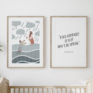 Jesus and Peter set of 2 nursery poster