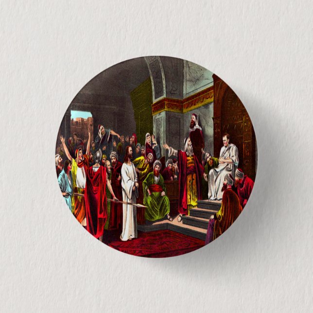 Jesus and Pilate button (Front)
