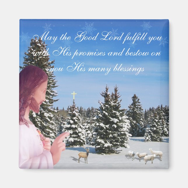 Jesus and Sheep Magnet (Front)