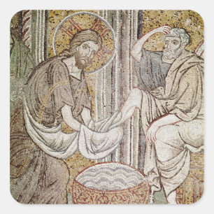 Jesus and St. Peter Square Sticker