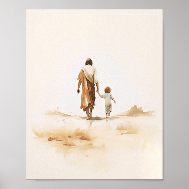 Jesus and the Child - Christian Digital Print Art (Front)