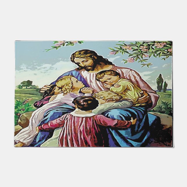 Jesus and the Children Doormat (Front)