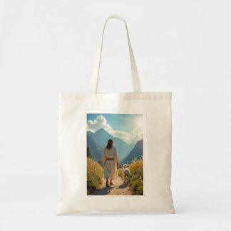 Jesus and the Lamb Tote Bag | Christian Faith Gift