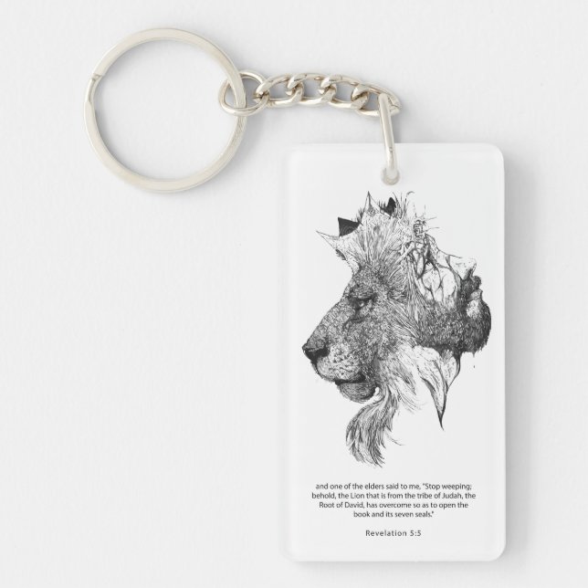 Jesus and The Lion Keychain (Front)