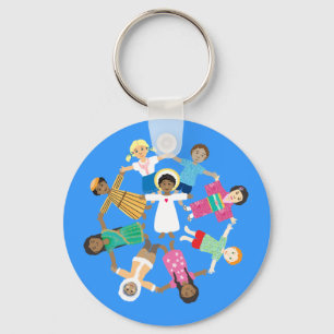 Jesus and the little children keychain