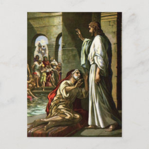 Jesus and the man at the Pool Postcard