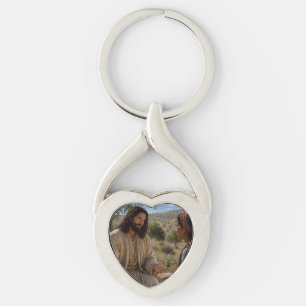 Jesus and the Samaritan Woman at the Well Christia Keychain