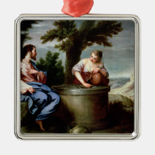 Jesus and the Samaritan Woman Metal Ornament