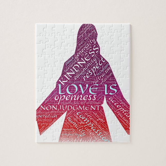 Jesus and words of faith jigsaw puzzle (Vertical)
