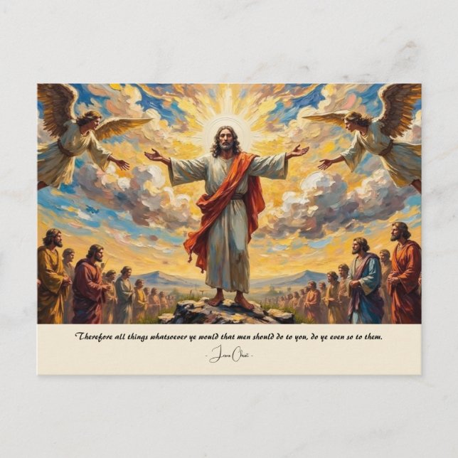 Jesus Angels And A Crowd  Postcard (Front)