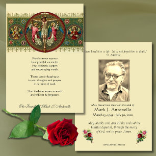 Jesus Angels Sympathy Funeral Catholic  Thank You Card