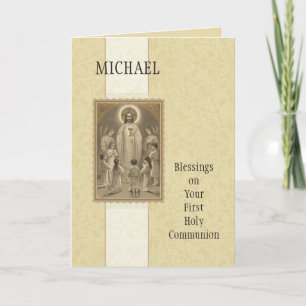 Jésus Anges Eucharistie Carte de Communion