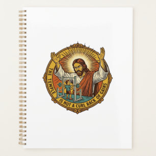 Jesus Angry Bicep Curls Squat Rack Gym Annoyance H Planner