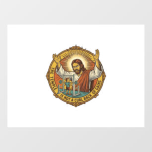 Jesus Angry Bicep Curls Squat Rack Gym Annoyance H Window Cling