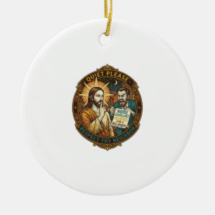 Jesus Angry Neighbour Noise Complaint Loud Party C Ceramic Ornament