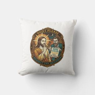 Jesus Angry Neighbour Noise Complaint Loud Party C Throw Pillow