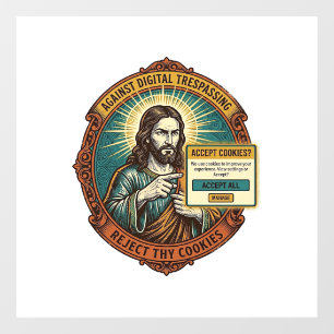 Jesus Annoying Accept Cookies Pop Up Internet Brow Window Cling