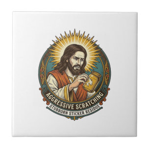 Jesus Annoying Peeling Sticker Paper Residue Shop  Tile