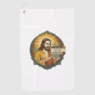 Jesus Annoying Software Update Pop Up Office Humou Golf Towel