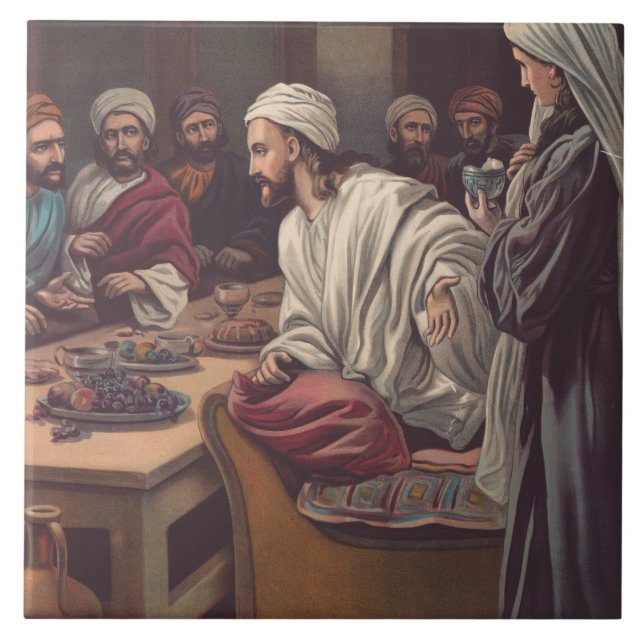 Jesus anointed in Bethany Tile (Front)