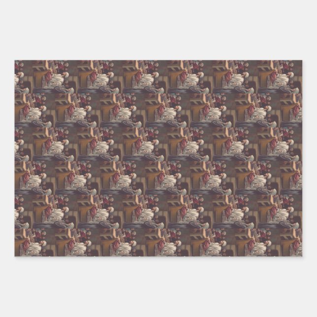 Jesus anointed in Bethany Wrapping Paper Sheet (Front)