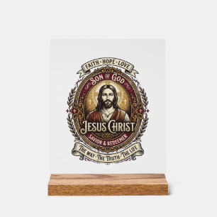 Jesus Antiques Heirloom Graphic Tee Christian Art_ Acrylic Sign