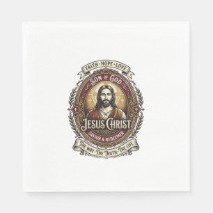 Jesus Antiques Heirloom Graphic Tee Christian Art_ Napkin