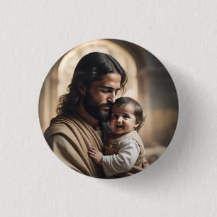 Jesus art 1 inch round button